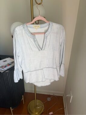 Cloth & Stone Aria chambray peplum top
